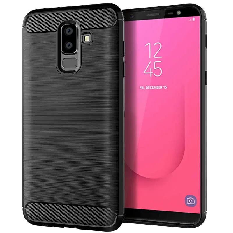 

for samsung galaxy j6 j7 j8 Soft Carbon fiber cell phone Back Cover Solid Color Dirt-resistant Brushed Finish Shockproof case