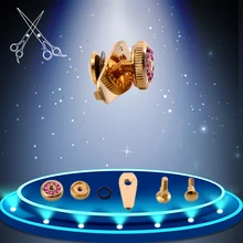 100 компл./лот полный набор для укладки волос ножницы винты с Стразы золотой цвета Парикмахерские ножницы запасных частей наборы