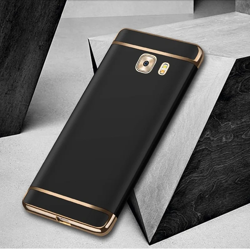 

Case For Samsung Galaxy C7/C9/C9 Pro Luxury Royal Gold Metal Plating TPU Hard Removable 3 in 1 For Galaxy C7 C9 Pro Fundas Case