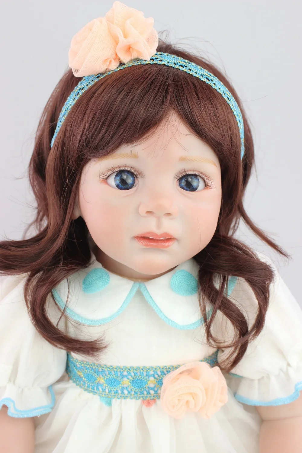 

2015new design 24inch Reborn Toddler baby doll Fridolin lifelike sweet girl real gentle touch