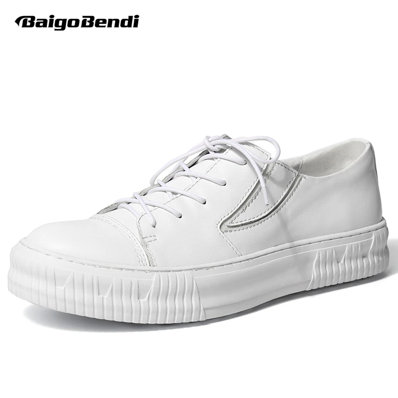 British Style Men Genuine Leather Casual Shoes Boys New Spring Lace Up Round Toe Flat Shoes british style men real leather brouge shoes boys new spring zip retro casual shoes craved wing tips flat man oxfords