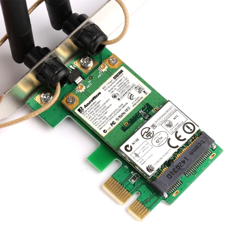 AR9281 Настольный Wlan беспроводной Wifi PCI-E карта адаптер PCI-1X 300 м с двойной несъемной антенной