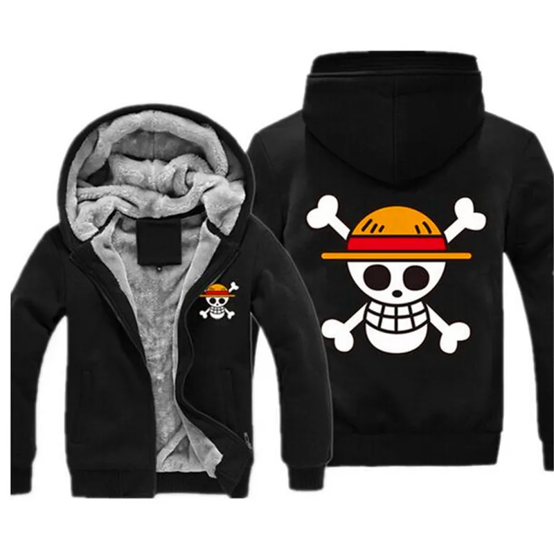 2017 One Piece Sweatshirt Japan Anime Coat Luffy Chopper Print Thicken
