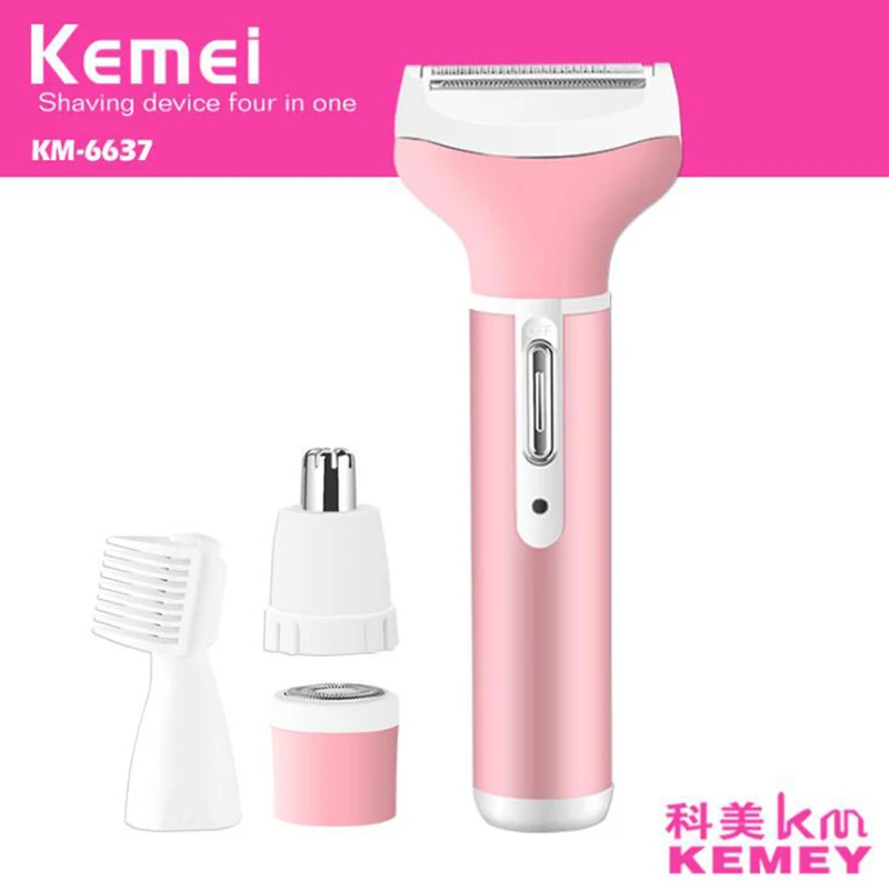 

Kemei 4 in 1 Electric Epilator For Women Female Nose Hair Trimmer Beard Shaver Eyebrow Trimer Hair Removal