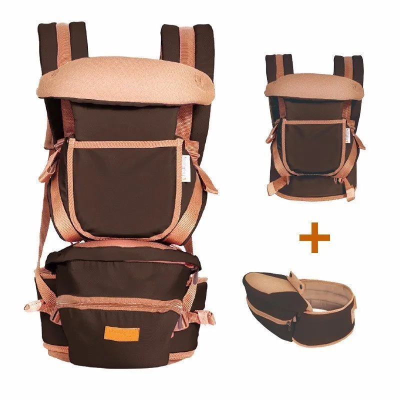 Coffee color Роскошный эргономичный рюкзак-кенгуру, 9 в 1, 360, mochila portabebe, рюкзак-кенгуру для детей, детская накидка для девочек и мальчиков - Цвет: Coffee color