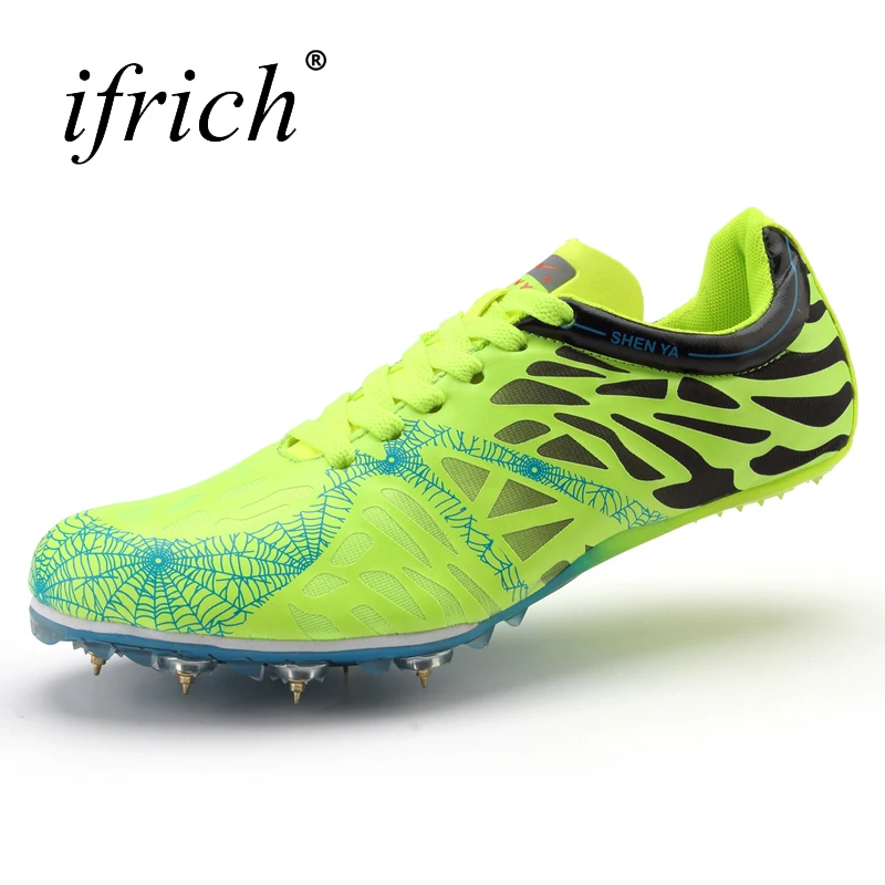 

2018 New Track and Field for Men Lace Up Slip-resistant Spike Nail Sneakers Teenager Professional Sprint Spike Training Shoes