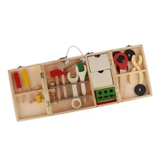 Детские деревянные инструменты коробка набор, Ранние развивающие игрушки Строительство набор подарок для маленьких мальчиков и девочек