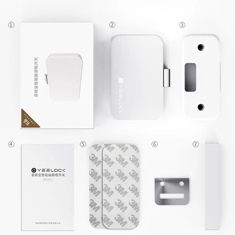 Gadgetoo Yeelock Smart Drawer Cabinet Lock Keyless Bluetooth App Unlock Anti-Theft Child Safety File Security