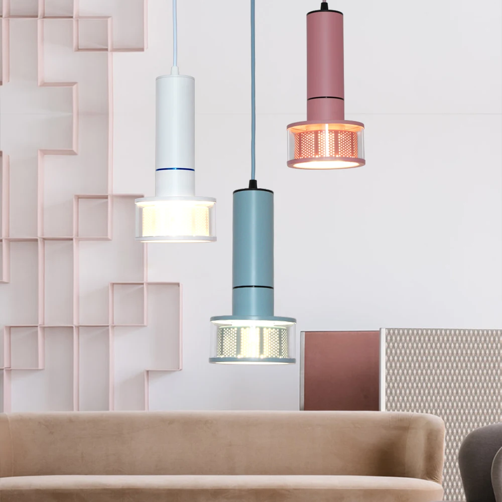 

Modern Dining Room Pendant Lights Indoor Bedroom Colorful Pendant Lamps Restaurant Coffee Lighting Wall Mounted Hanging Lamps
