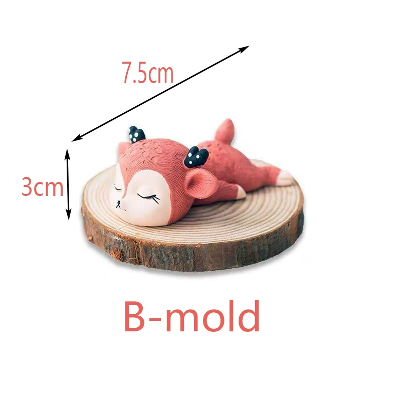 Милый спальный Сика олень торт мусс силиконовая форма лося подходит для изготовления шоколада для желе для мыла аромат гипс, Свеча Плесень