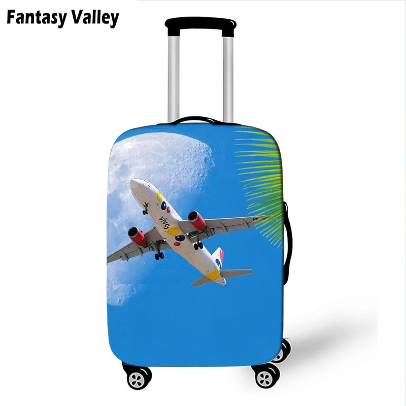 Крутой авиационный Дорожный чемодан, чехлы для мужчин, самолет, эластичные багажные защитные чехлы, вертолет, вализ, сумки, рулетки, чехлы - Цвет: AXT FEIJI03