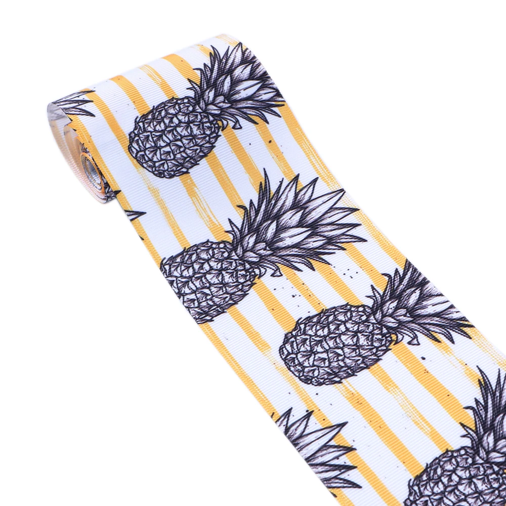 

New 50Y 3"75mm Fruit Animal Printed Grosgrain Ribbon Tapes, DIY Handmade Materials, Wedding Gift Wrap Gift Giving,50Yc7111