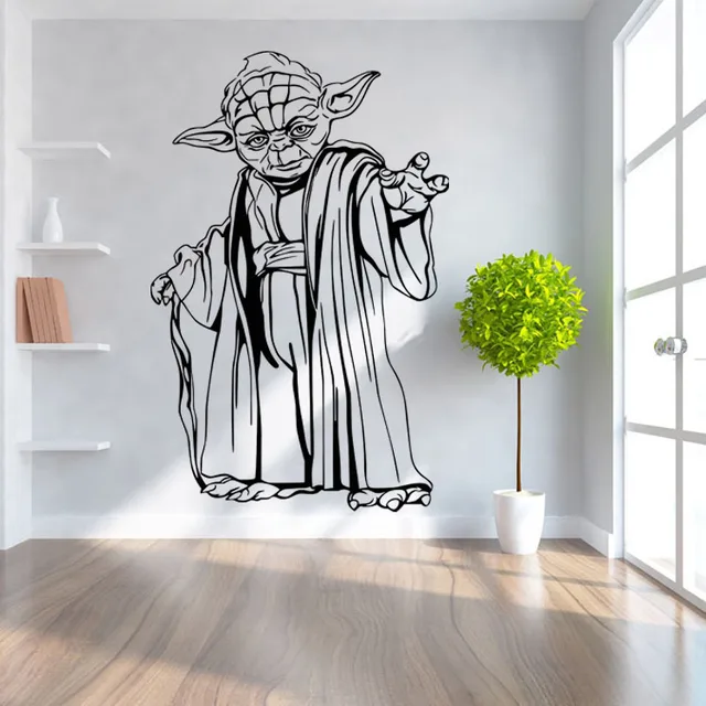 3d Wallpaper Star Wars Master Yoda Wall Stickers Boy Kids Room