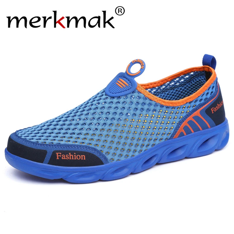 

2019 New Summer Mesh Shoes Men Slip-On Flat Hollow Out Comfortable Father Shoes Man Casual Moccasins Basic waterproof each Shoes