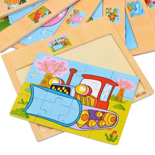 Puzzle en bois pour enfants, 12/9 pièces, véhicule de dessin animé,  animaux, apprentissage, jouets éducatifs, cadeau pour enfants, offre  spéciale - AliExpress