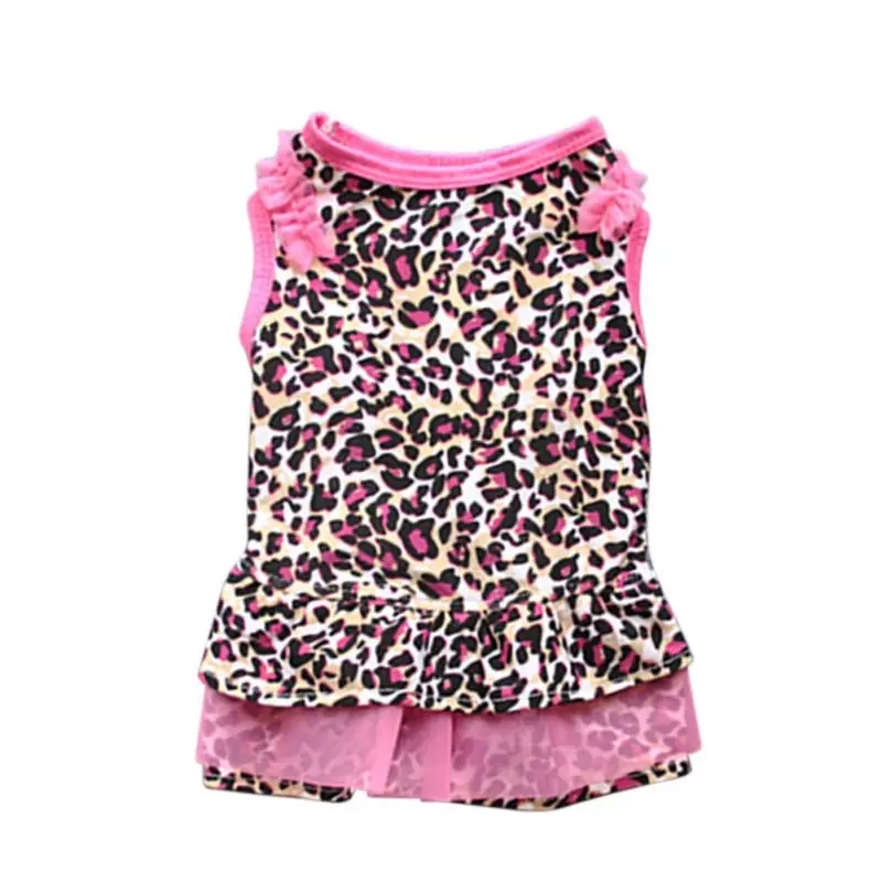 

New Dog Skirt Summer Clothing Pet Clothes Leopard I Love My Mom Pattern Sleeveless Dog Dress Cool Comfortable Fashion Beautiful