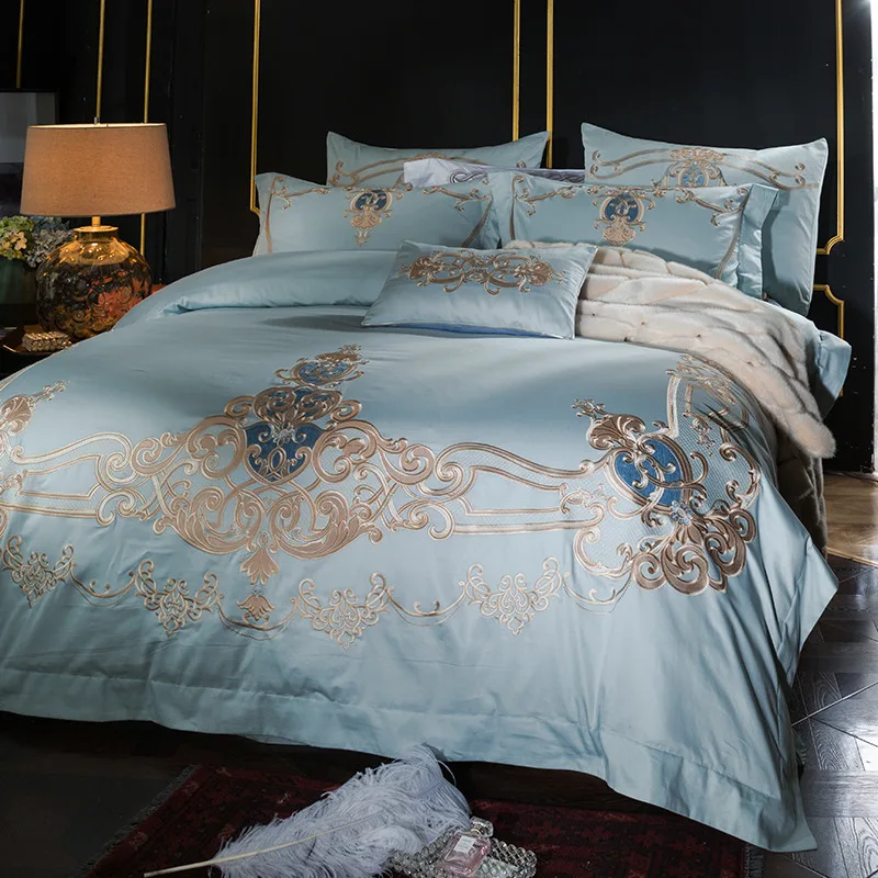 Perfect Royal Egyptian embroidery luxury cotton camel 4/6 oversize bed covers, oversize bed sheets, down quilt covers/flax pillowcases 17