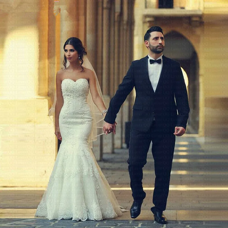 

2019 New Arabic Sexy Mermaid Wedding Dress Lace Appliques Vestido De Noiva Plus Size Bridal Gowns