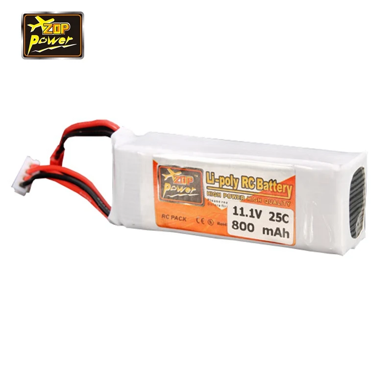 

2018 Newest ZOP Power 11.1V 800MAH 3S 25C Rechargeable Lipo Battery JST Plug Connector for RC Camera Drone Quadcopter Spare Part