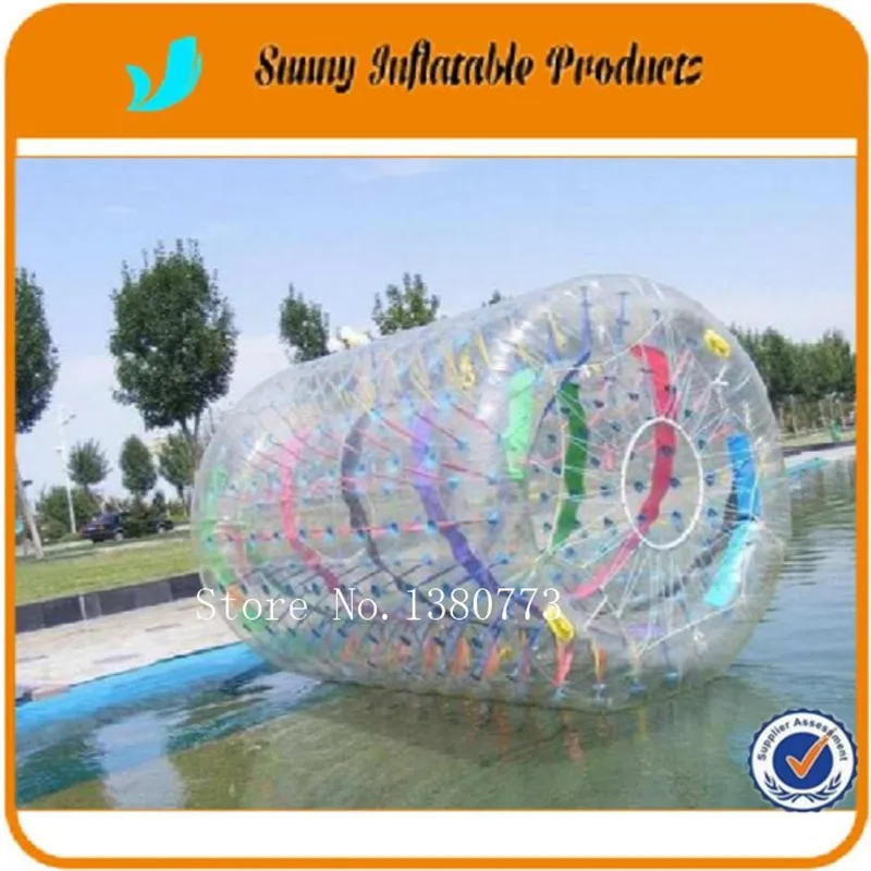 colorful polyester inflatable jumbo water roller walking rolling ball