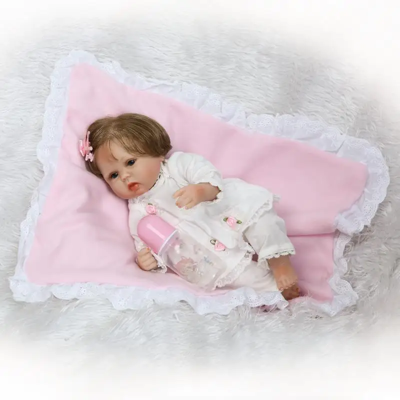 

NPKDOLL 40cm Soft Silicone Doll Reborn Baby 22" Toy For Girls Newborn Girl Baby Birthday Gift For Child Bedtime Early Education