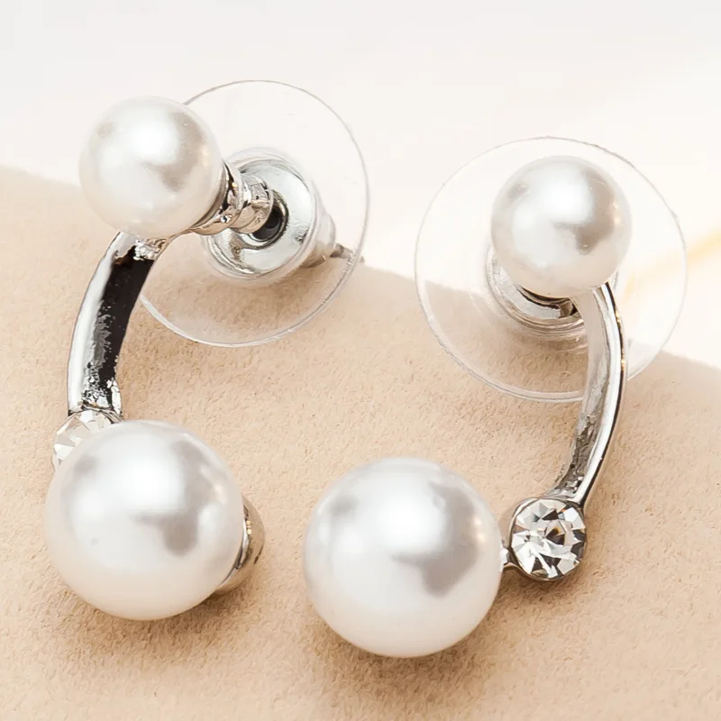 Женские Двухсторонние серьги гвоздики с жемчугом|double sided|ear jewelrypearl studs |