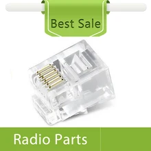 100X 6Pin разъем 6P6C для FT-7800 FT-8800 FT-7900 FT-8900 микрофон