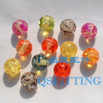 

supply DIY fashion jewelry Accessory Big Resin Beads Round Shape Decorative pattern Bead,16MM,Mix Color
