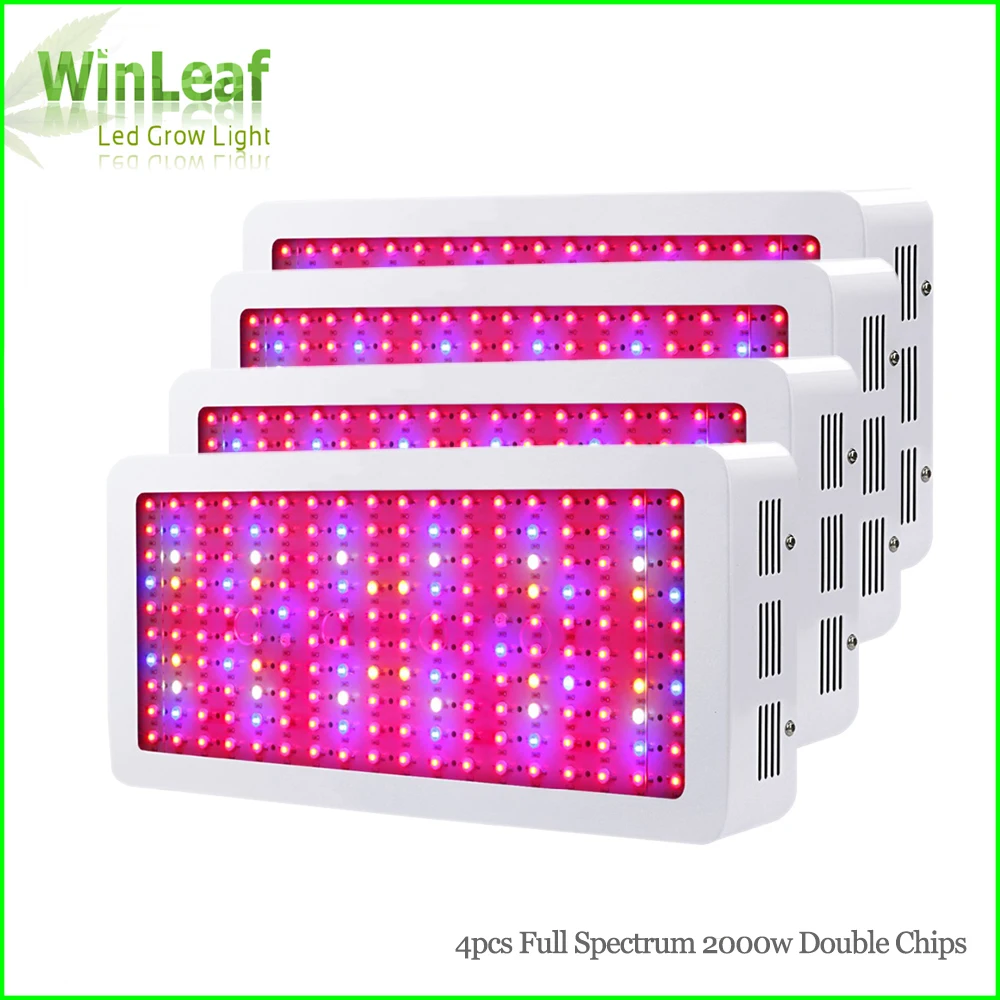 

4pcs Full Spectrum LED Grow Light 2000W Double Chips White Plant Lamp for Greenhouse Tent Hydroponic Led Grow Light