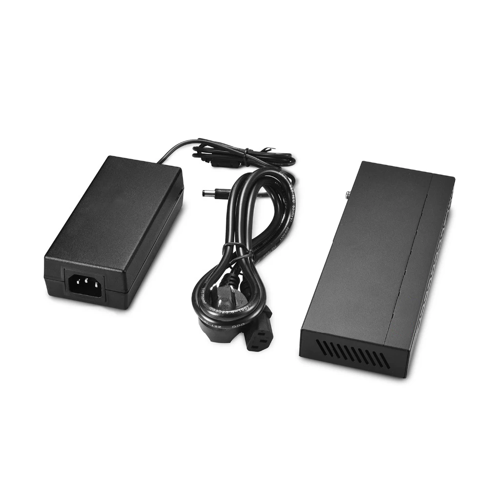 4CH Ethernet коммутатор питания через для ip камеры с питанием по PoE 2 + 4 Порты и разъёмы