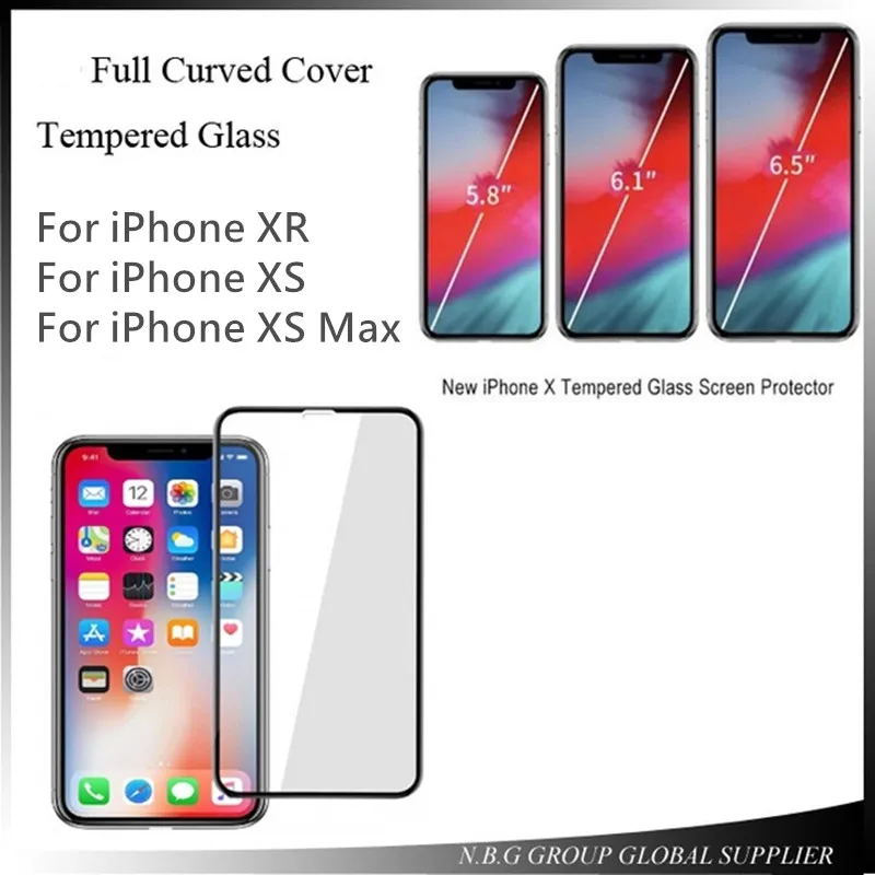 10 шт./партия, защитная пленка для iPhone XR Xs Max 9 H из закаленного стекла с полным покрытием для iPhone XR Xs Max
