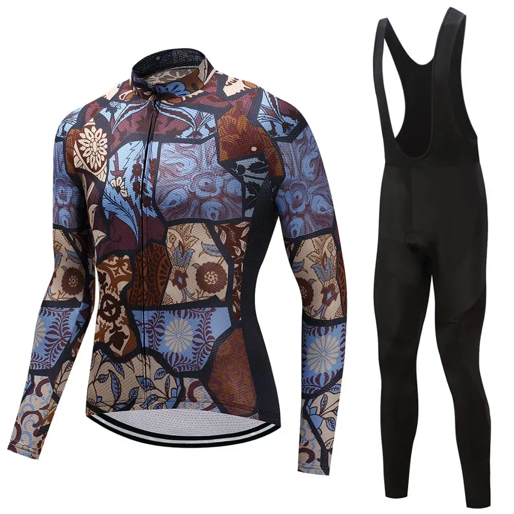 

FUALRNY 2018 Pro Flier Winter Thermal Fleece Cycling Jersey Set For Men Long Sleeve Bicycle MTB Bike Wear Maillot Ropa Ciclismo