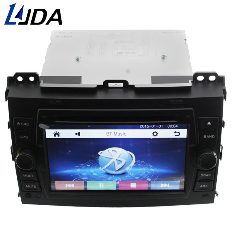 LJDA 2 Din Автомобильный dvd плеер для Toyota Prado 2002 2009 Land Cruiser 120 емкостный gps навигатор