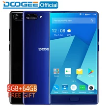 DOOGEE de MÉLANGE 6 GB + 64 GB lunette-moins Smartphone Double Caméra 5.5 ”AMOLED MTK Helio P25 Octa Core mobile téléphones Android 7 En Stock