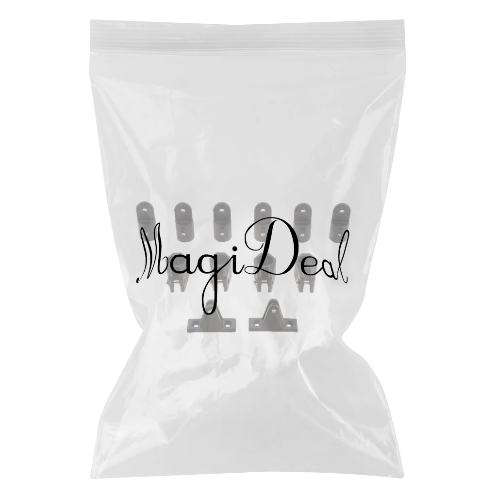 12 Pieces Boat Nylon Fittings Hardware Set 7/8 inch Black Fits 3 Bow Bimini Top Strong Lightweight Durable