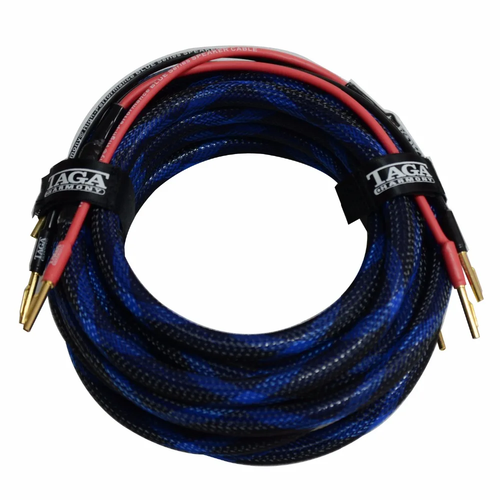 TAGA Harmony BLUE-16 Hi-end 16 AWG OFC Speaker Cable with Banana Plugs 2.5m x 2