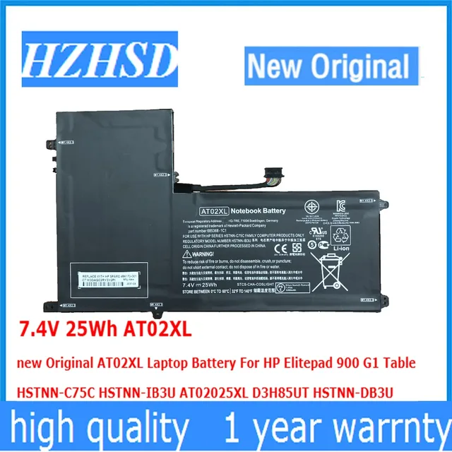 Best Price 7.4V 25Wh AT02XL new Original Laptop Battery For HP Elitepad 900 G1 Table HSTNN-C75C HSTNN-IB3U AT02025XL D3H85UT HSTNN-DB3U Best Price 7.4V 25Wh AT02XL new Original Laptop Battery For HP Elitepad 900 G1 Table HSTNN-C75C HSTNN-IB3U AT02025XL D3H85UT HSTNN-DB3U
