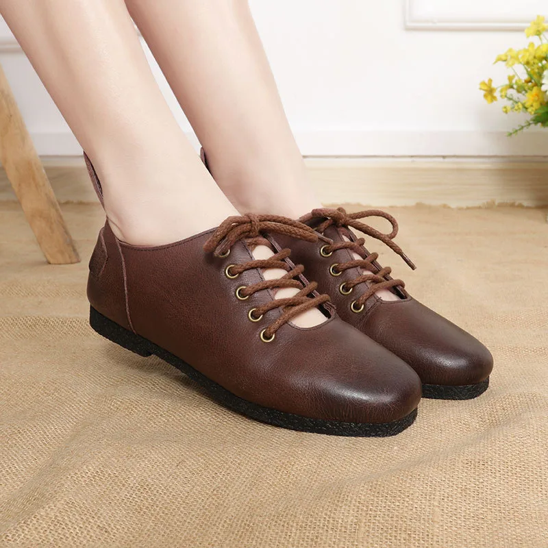 

2018 spring new shallow mouth women's shoes retro flat single rural wind women's shoes with Oxford small