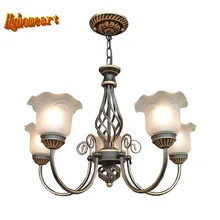 3/5/6/8 Heads Suspension Antique Iron Chandelier Lighting 110V/220v E27 LED Lamp Vintage Home Living Room Kitchen Chandelier