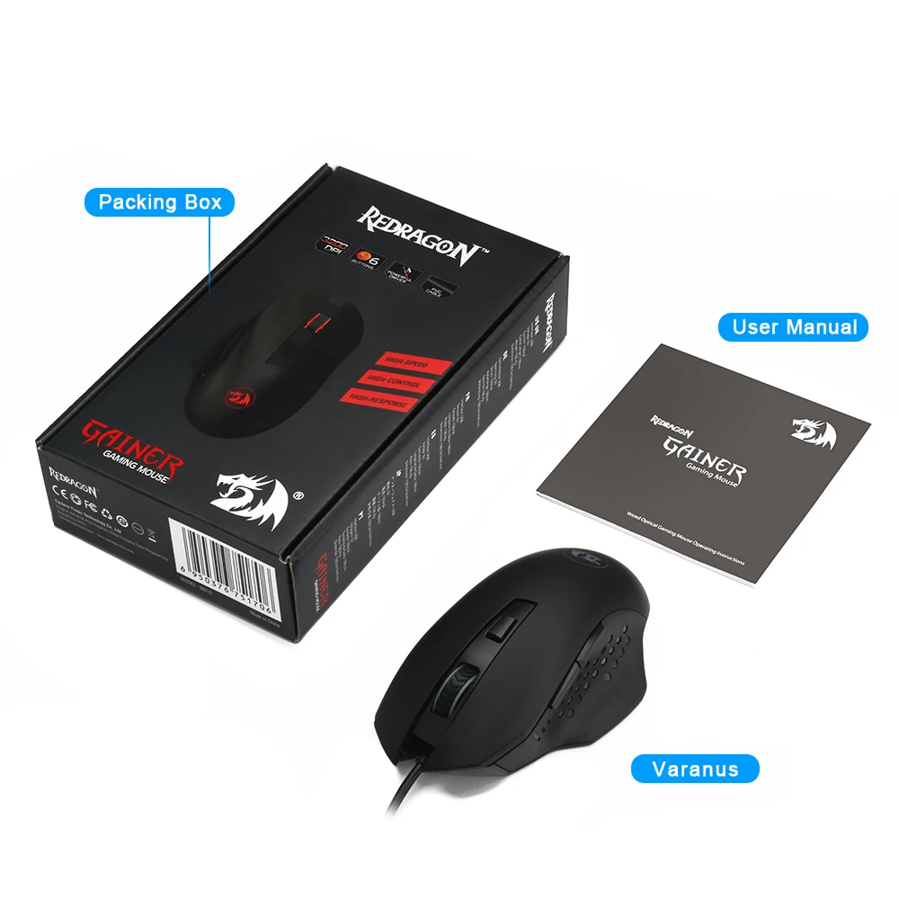 Redragon CENTROPHORUS M610 USB игровая мышь Проводная 3200 dpi 6 кнопок эргономичный дизайн для