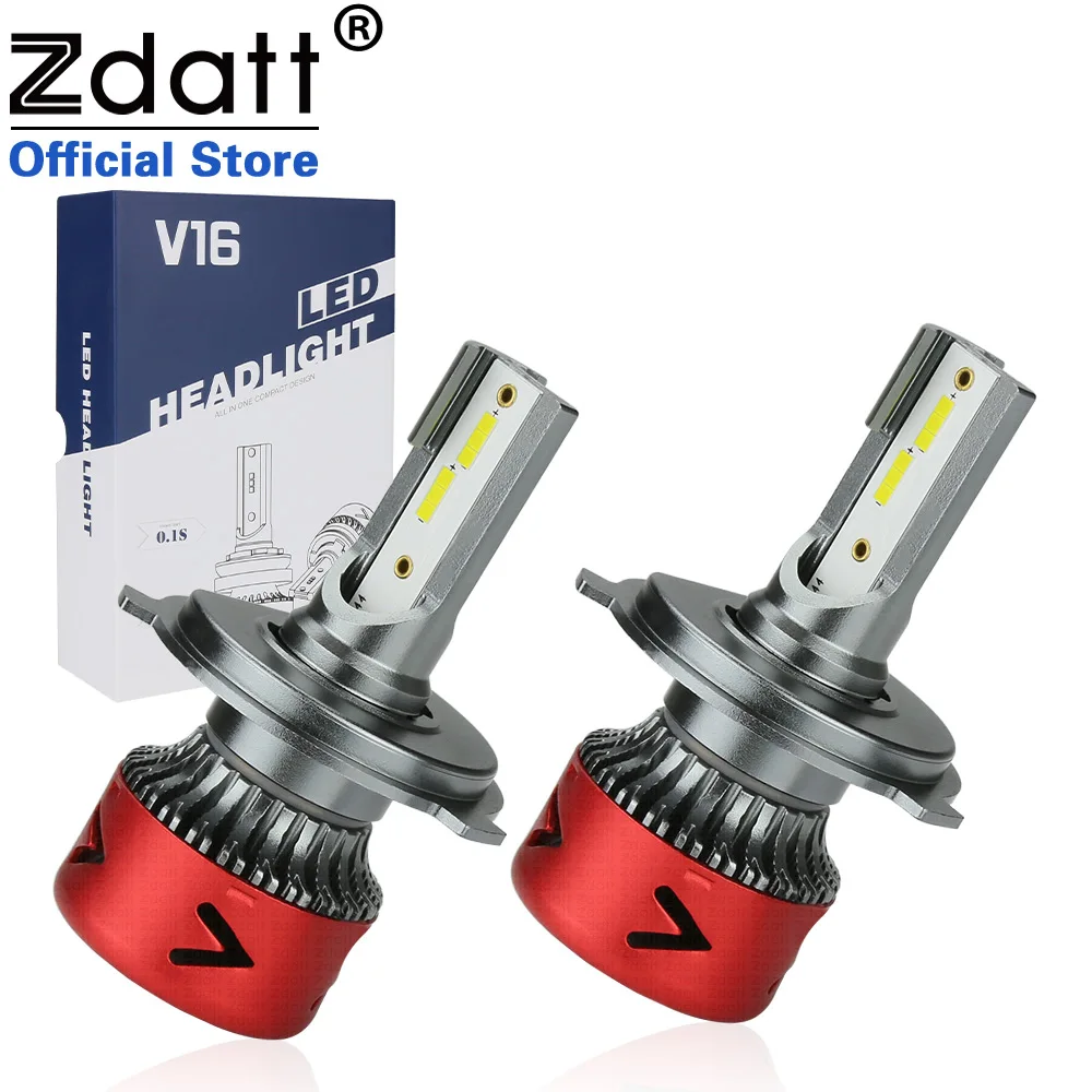

Zdatt 2Pcs H7 LED Headllights H4 LED Bulb H1 H11 HB3 9005 9006 Super Bright Lamp 100W 10000LM 6000K Fog Lights 12V/24V Auto