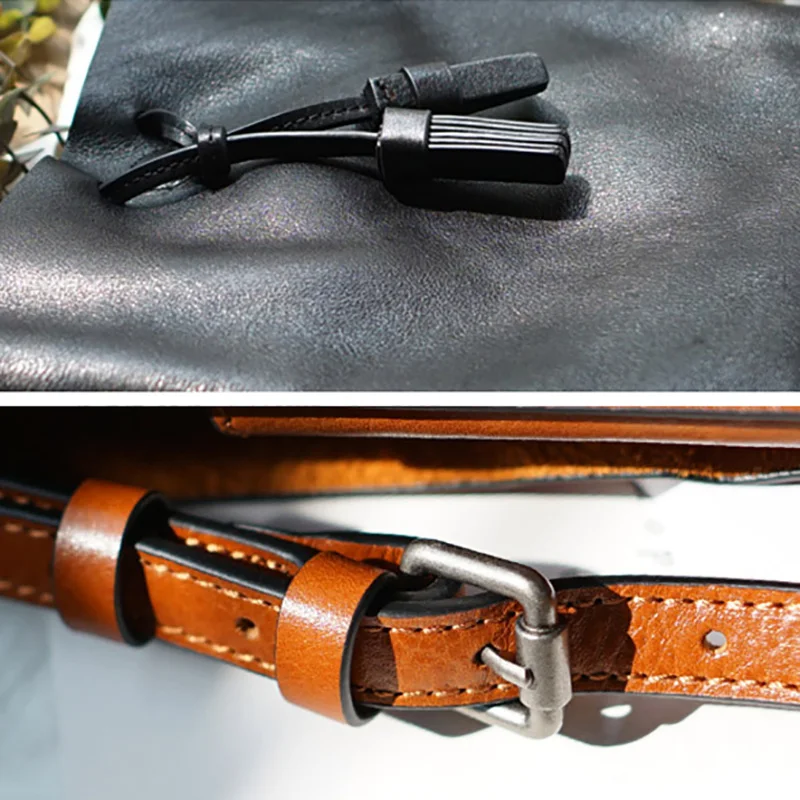 AETOO Handmade fashion shoulder crossbody bag, women's tanning cowhide pack, Lady leather bag small retro hand letter pack