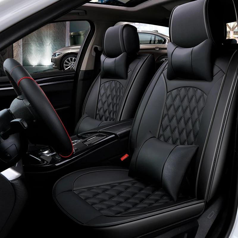 

WLMWL Universal Leather Car seat cover for Audi all models a3 8v a4 b6 b9 b8 c7 q5 a5 a6 c6 q7 q3 car styling auto Cushion