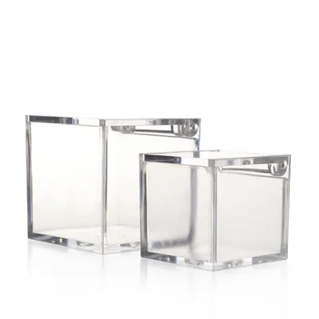 

120pcs Food Grade PS Flip Transparent Candy Box Square Plastic Gift Packing Box wen6055