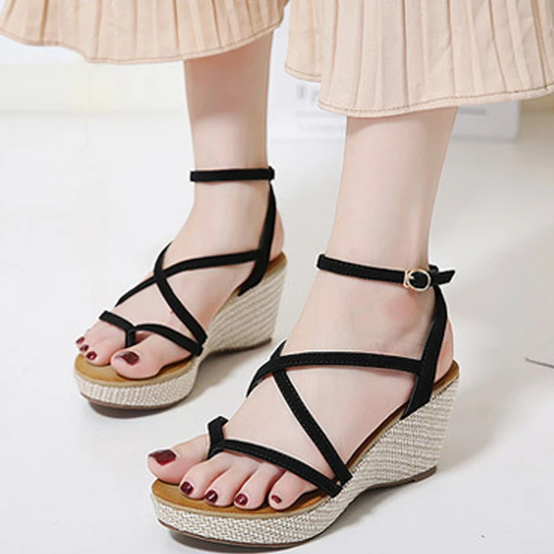 Mujer Sandalias Cruz Negro Atado Tacones Gladiador Plataforma G6snax5qe SUzMVp