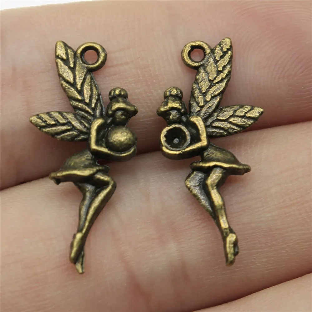 

30pcs/lot Angel Charms For Jewelry Making 1x0.4 inch (26x11mm) Antique Bronze Plated Accessories
