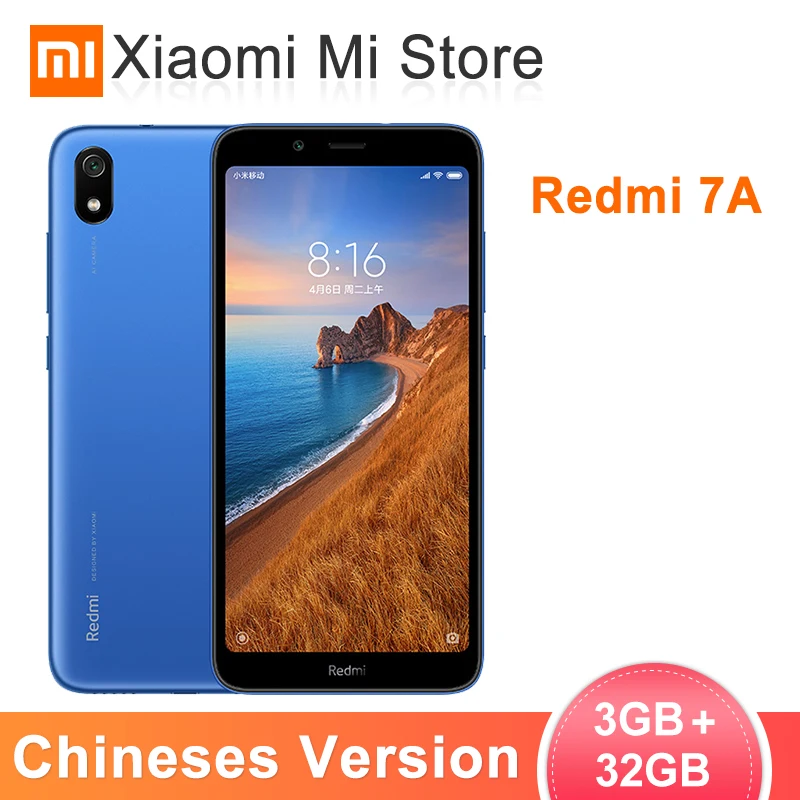 Xiaomi Redmi 7A 3 GB 32 5 45 &quotSnapdragon 439 Восьмиядерный мобильный телефон 13MP камера 4000 mAh