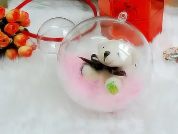 

100pcs 5cm Christmas Tree Decorations Ball Transparent Open Plastic Clear Bauble Ornament Gift Present Box Decoration