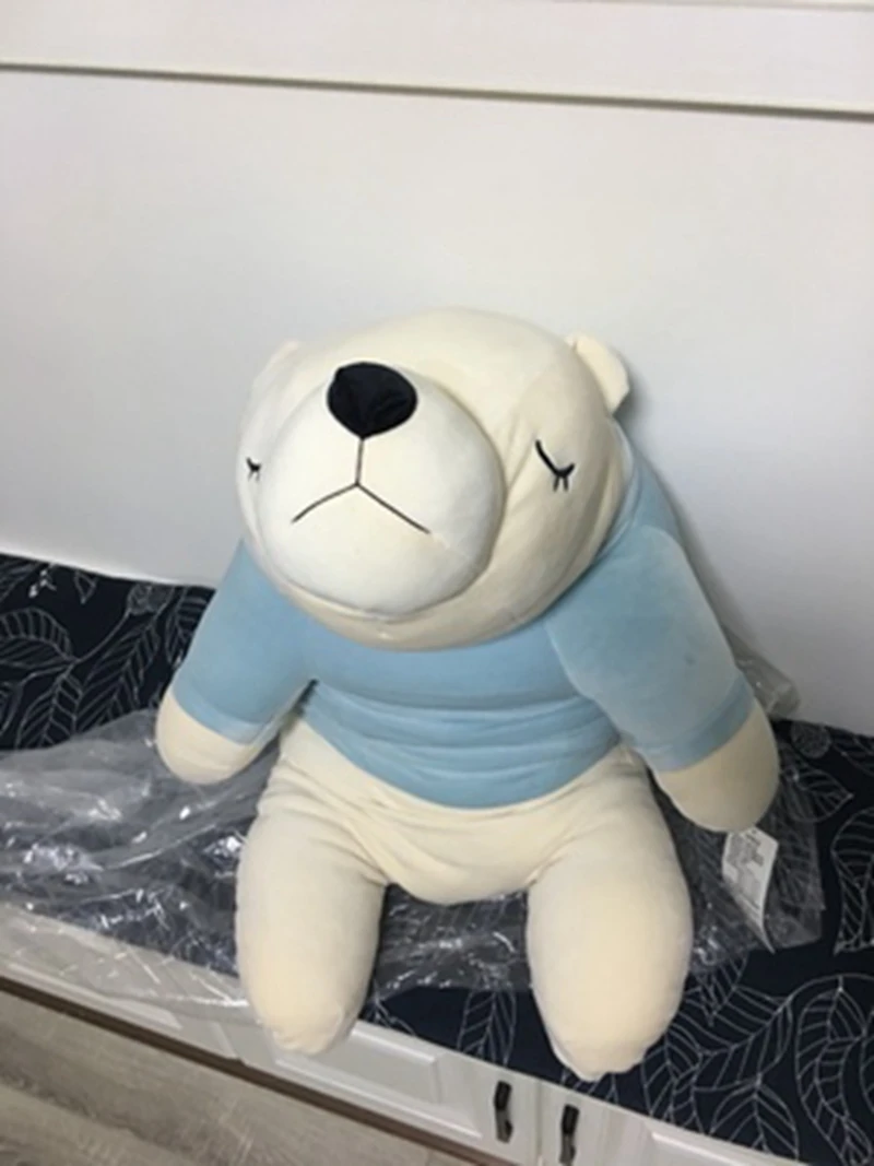 Dorimytrader Pop Cuddly Soft Fat Anime Polar Bear Plush Pillow Large Stuffed Animals White Bear Toy Doll Nice Gift Decoration 80cm 100cm 130cm DY50083 (31)