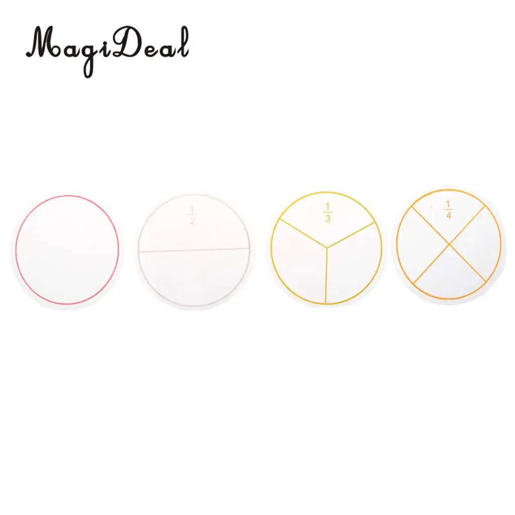 2 set of 24pcs Plastic Numbered Fractions Circles Math Chips Mathematics Number Kids Student Teaching Aids Toy